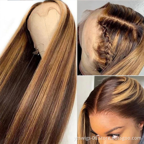 Mink Brazilian Cuticle Aligned Pre Plucked Highlight Human Hair Wigs Cheap 5x5 Full Hd Lace Closure Wig for black women In Stock